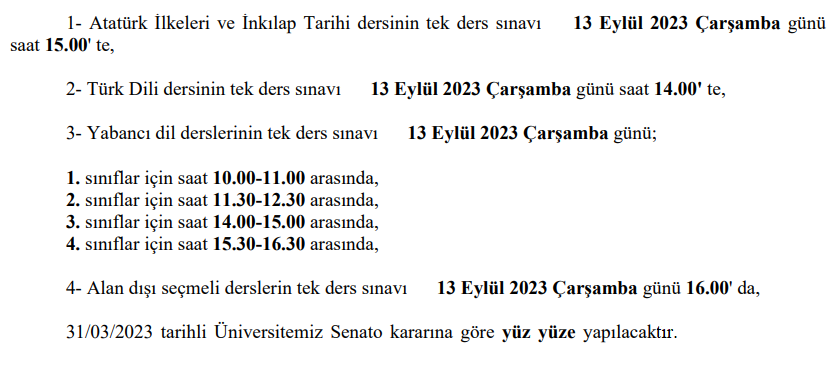 Tek ders sınavı-1