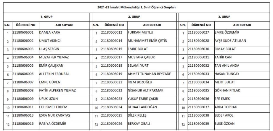 1. Sınıf Öğrencilerinin Ders Kayıtları Hakkında-2