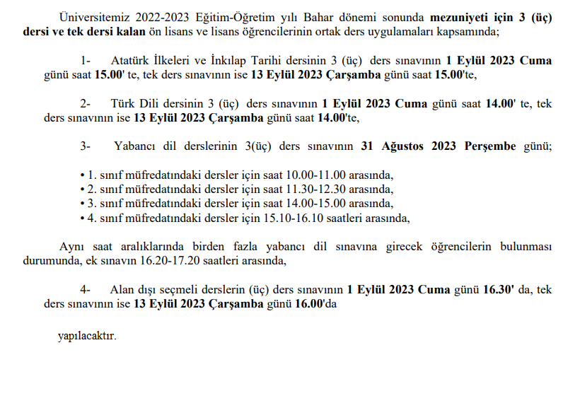 Ortak ve Seçmeli Dersler Tek Ders Sınavı-1