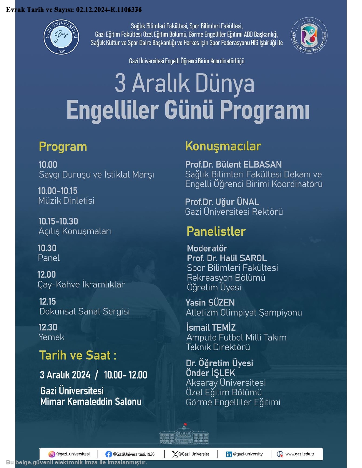 3 Aralık Dünya Engelliler Günü Programı-1