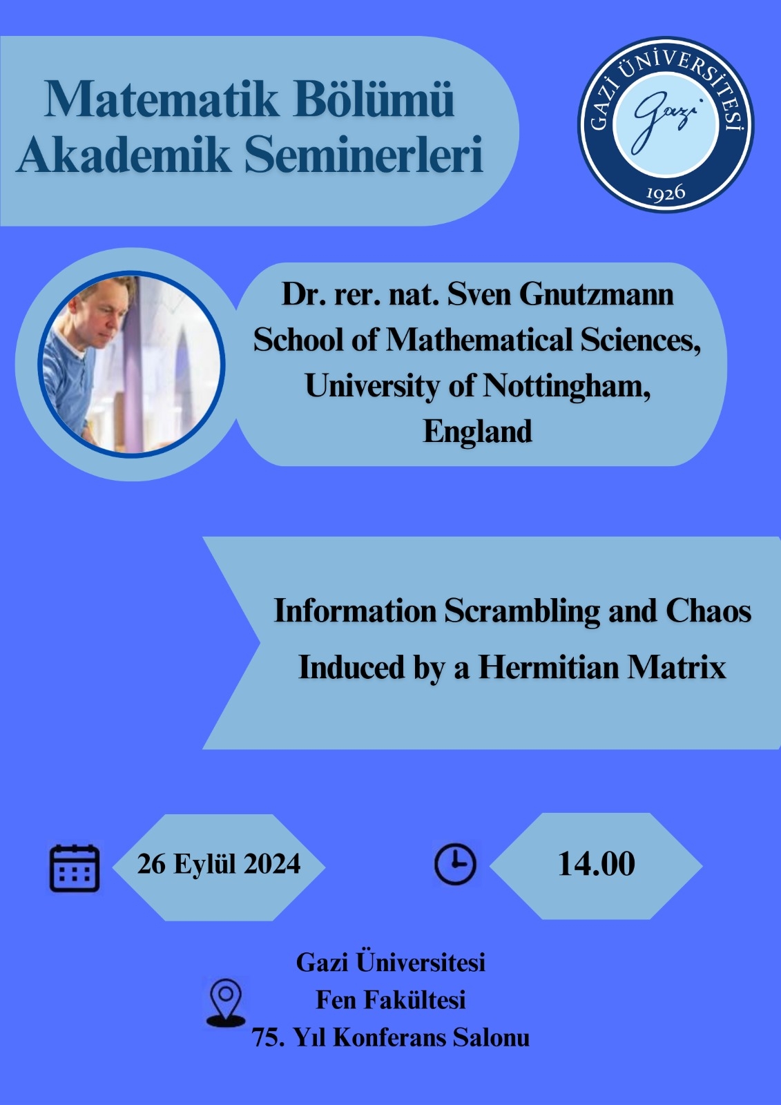 Information Scrambling and Chaos Induced by a Hermitian Matrix