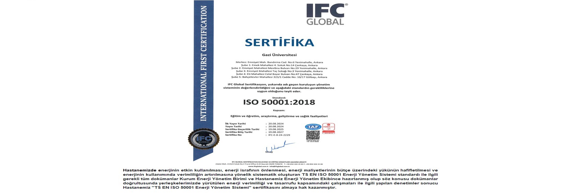 Enerji Yönetim Sistemi Sertifikası