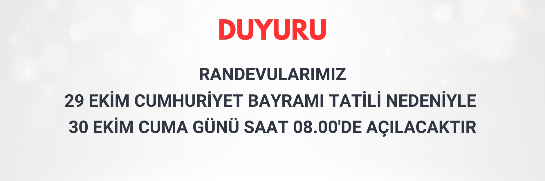 Cumhuriyet Bayramı randevu