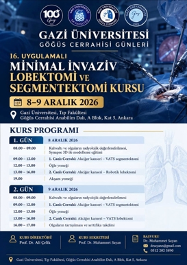 16. Uygulamalı Minimal İnvaziv Lobektomi ve Segmentektomi Kursu