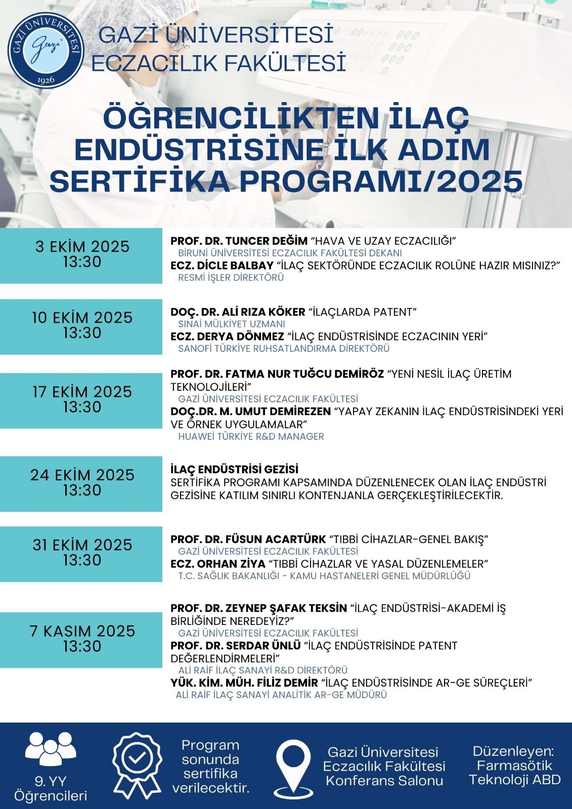 Öğrencilikten İlaç Endüstrisine İlk Adım Sertifika Programı / 2025-1