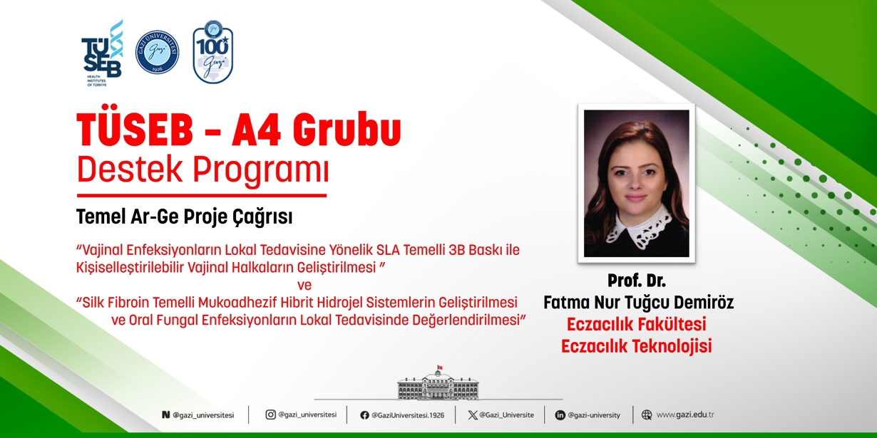 Prof. Dr. Fatma Nur Tuğcu Demiröz’ün 2 adet TÜSEB A4 Projesi Kabul Edildi-1