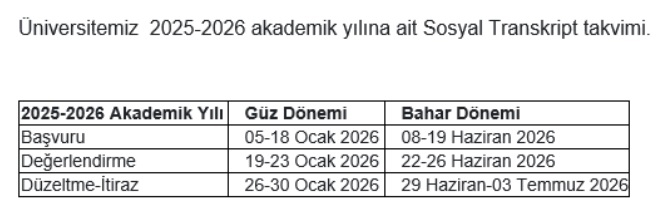 Sosyal Transkript başvuruları 8 Haziran 2026-1
