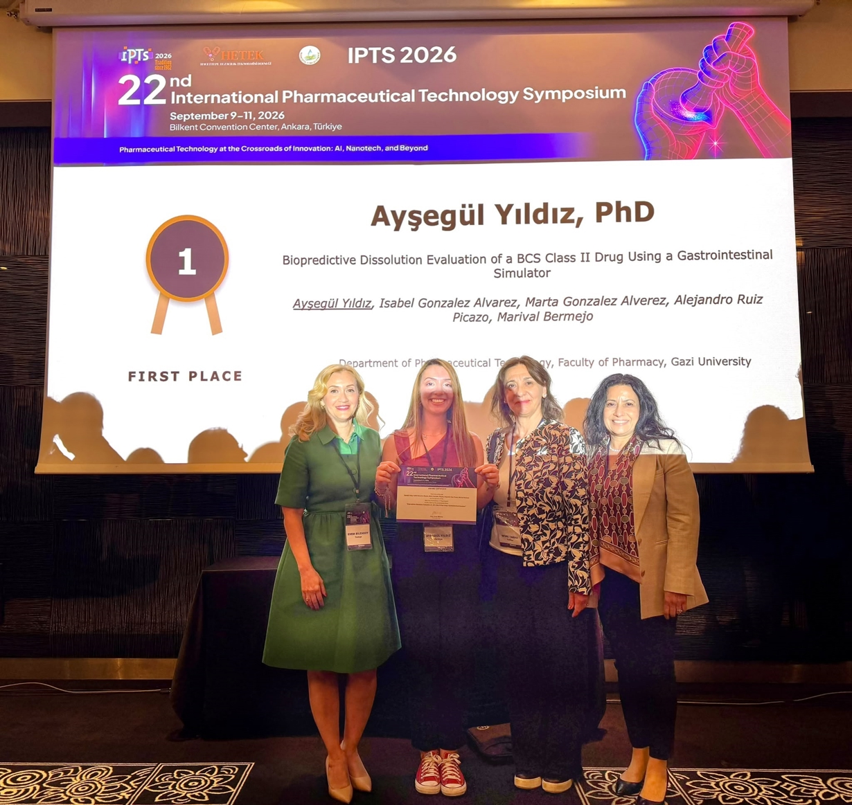 Dr. Öğr. Üyesi Ayşegül Yıldız’a IPTS 2026’da En İyi Sözlü Sunum Birincilik Ödülü-1