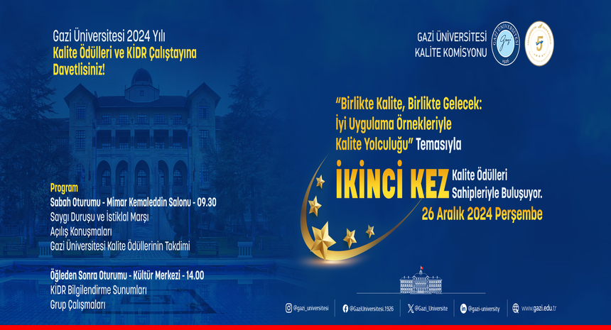 2024 Yılı Kalite Ödülleri Töreni ve Çalıştay