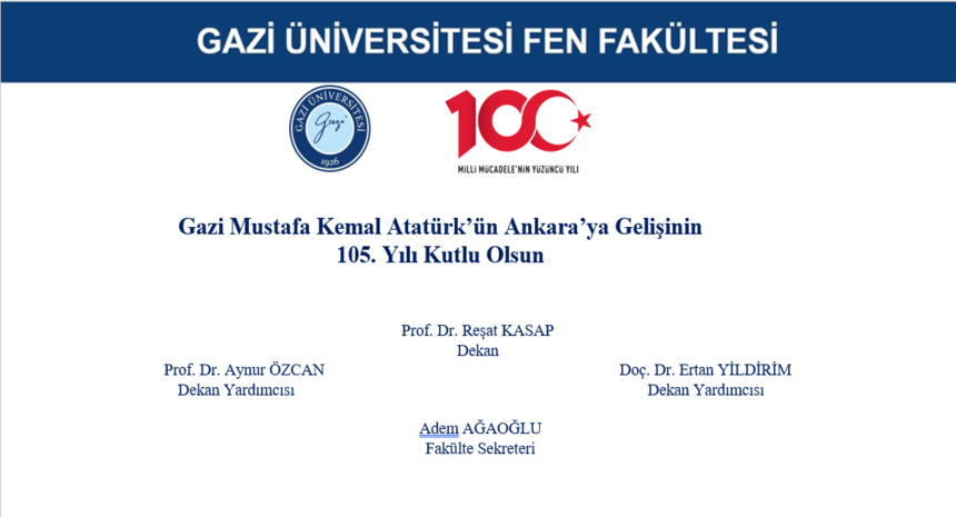 Atatürkün Ankaraya Gelişinin 105.Yıl Dönümü