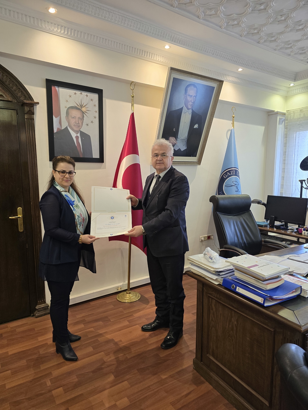 Fakültemiz Kalite Ekip Başkanı Doç. Dr. Elvan Hasanoğlu Özkan’a Teşekkür Belgesi Takdim Edildi-1