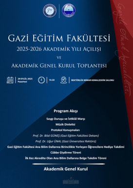 Gazi Eğitim Fakültesi 2025-2026 Akademik Yılı Açılışı ve Akademik Genel Kurul Toplantısı