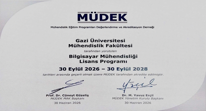 MÜDEK Akreditasyonumuz 30.09.2028 Tarihine Kadar Uzatıldı