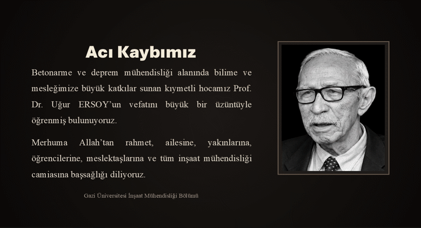 Prof. Dr. Uğur Ersoy Hocamıza Veda