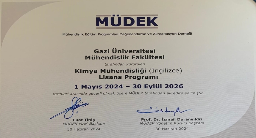 Müdek %100ENG Lisans Akreditasyon belgesi