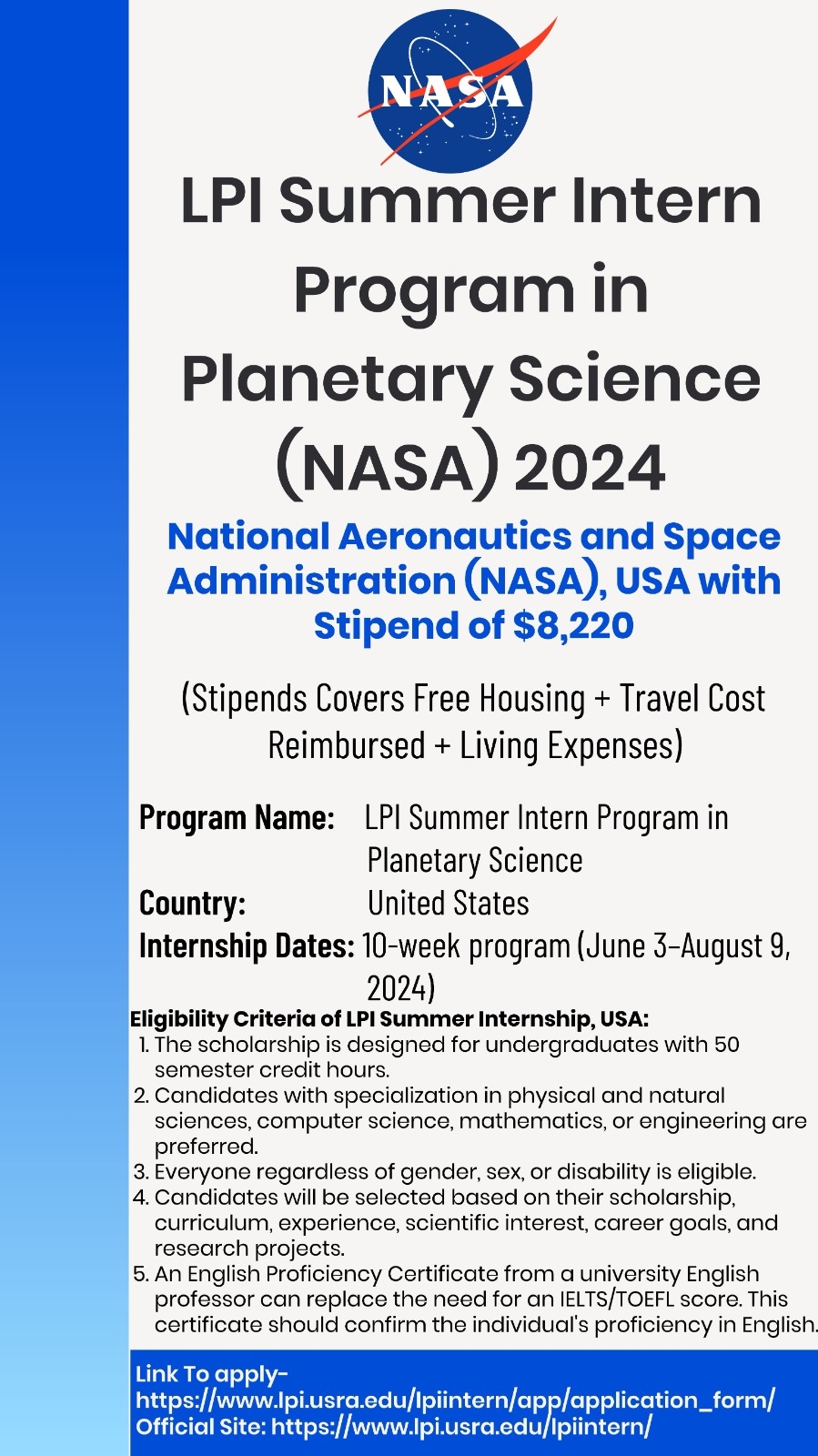 Summer Intern Program in NASA 2024-1