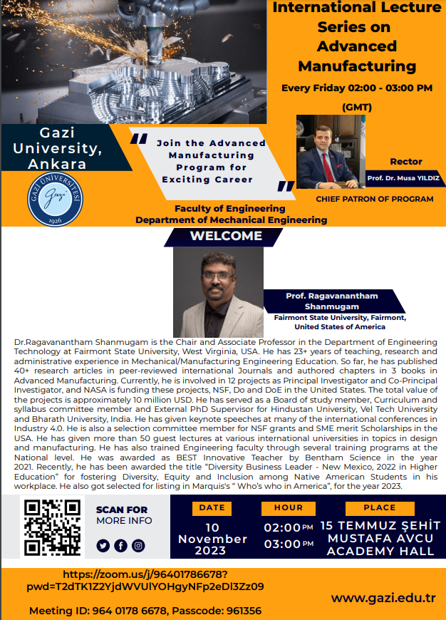 International Lecture Series on Advanced Manufacturing