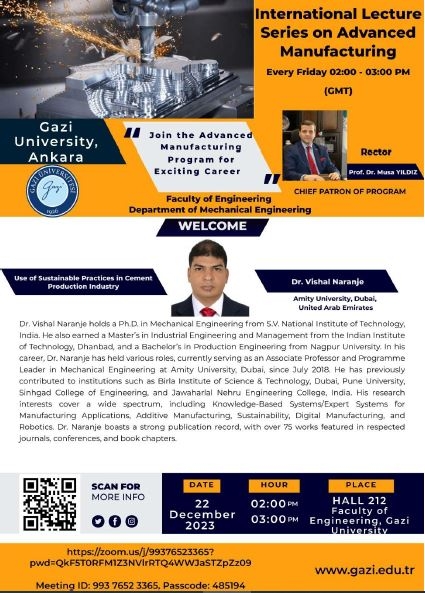 International Lecture Series on Advanced Manufacturing-1-1