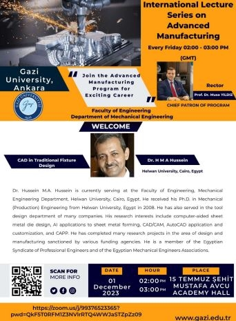 "International Lecture Series on Advanced Manufacturing-CAD in Traditional Fixture Design (Egypt)" was held-1