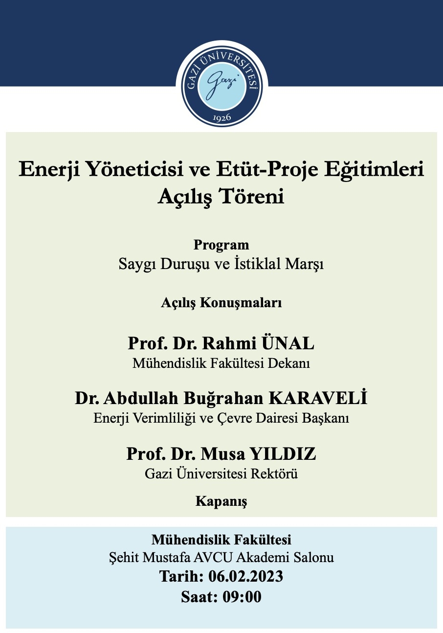 Enerji Yöneticisi ve Etüt-Proje Eğitimleri Açılış Töreni-1