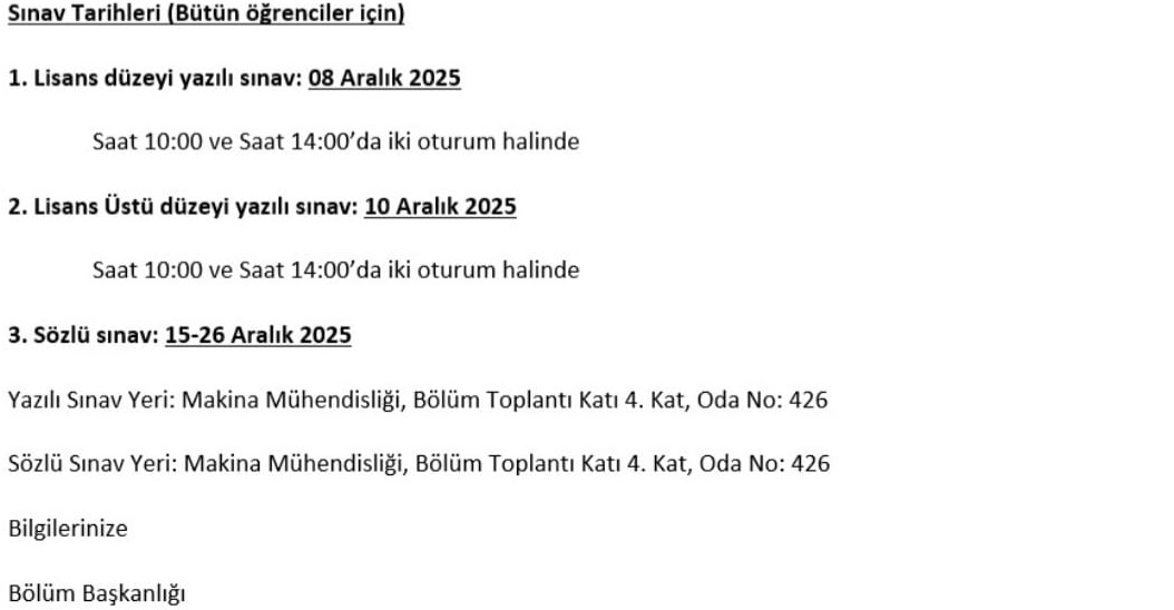 Sınav Tarihleri-1