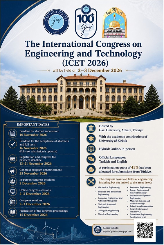 The International Congress on Engineering and Technology (ICET 2026) Poster