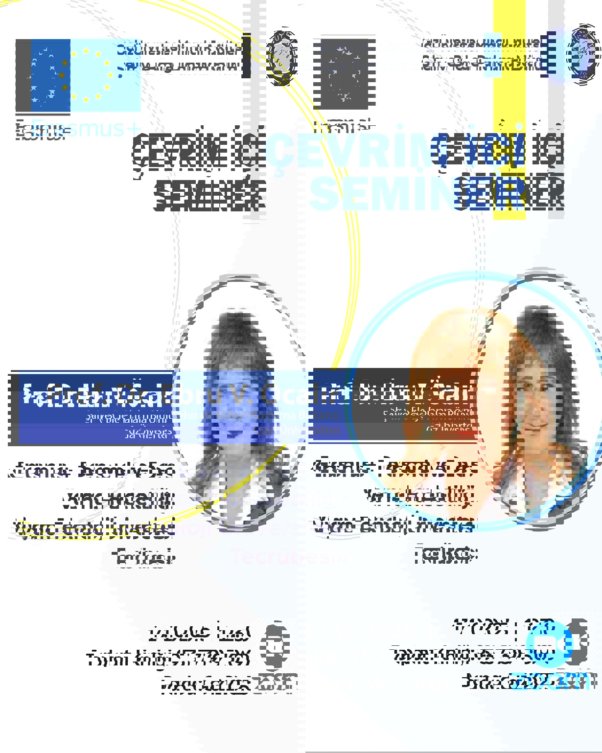 Çevrim içi seminer - Prof. Dr. Ebru V. Öcalır - Erasmus+-1-1