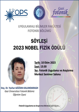 A seminar on the 2023 Nobel Prize will be held at our Center's Conference Hall on October 10, 2023.