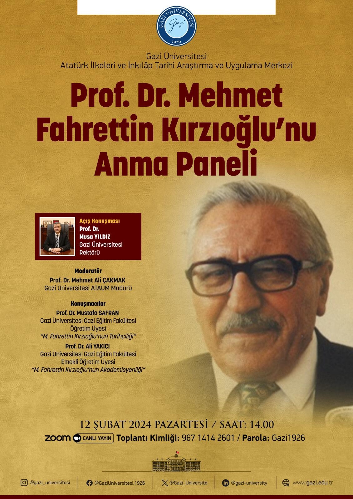 Prof. Dr. Mehmet Fahrettin Kırzıoğlu'nu Anma Paneli-1