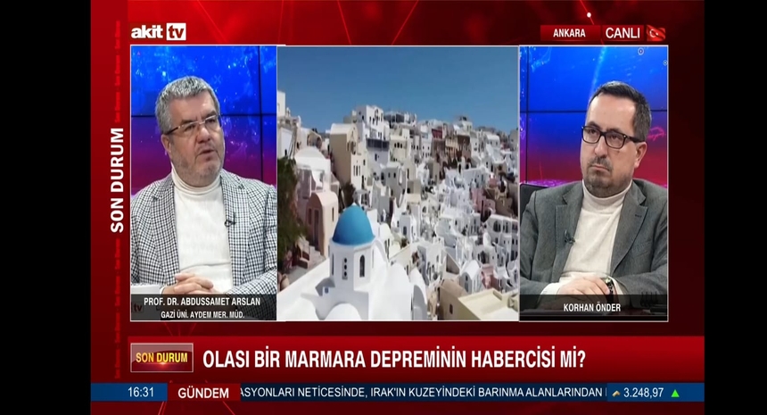 Merkez Müdürümüz Prof.Dr. Abdussamet ARSLAN Akit TV'de Ege Denizi'nde meydana gelen depremler hakkında konuştu.