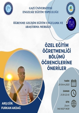 Özel Eğitim Öğretmenliği Bölümü Öğrencilerine Öneriler Etkinliği