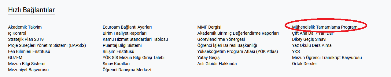 Muhendislik Fakultesi Muhendislik Tamamlama Programlari Ile Fakultemizi Tercih Edecek Ogrencilerimizin Dikkatine