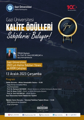 Gazi Üniversitesi Kalite Ödülleri Sahiplerini Buluyor !!!