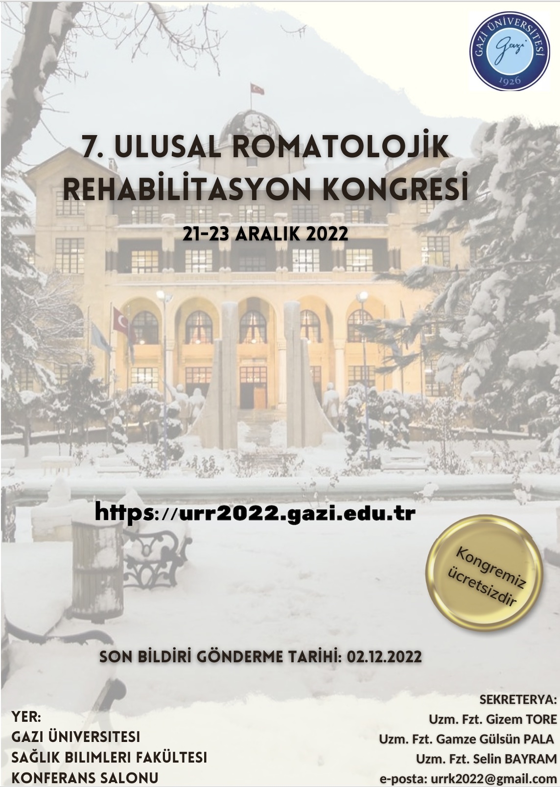 7. ULUSAL ROMATOLOJİK REHABİLİTASYON KONGRESİ