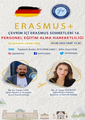 ERASMUS + Çevrim İçi Erasmus Sohbetleri 16 Personel Eğitim Alma Hareketliliği