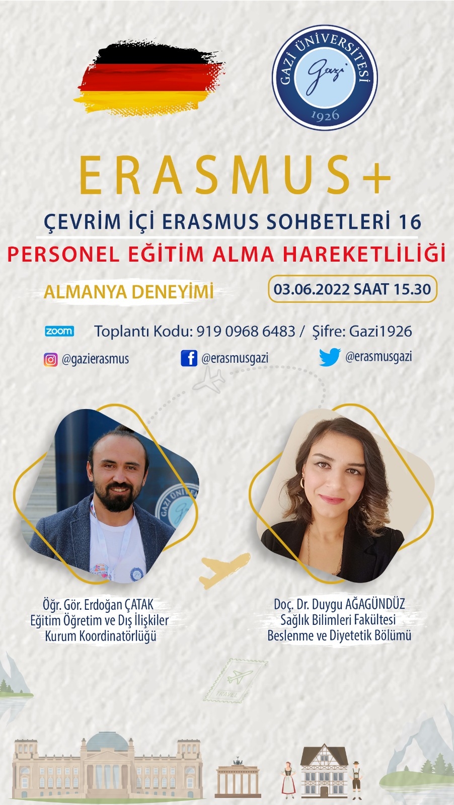 ERASMUS + Çevrim İçi Erasmus Sohbetleri 16 Personel Eğitim Alma Hareketliliği 