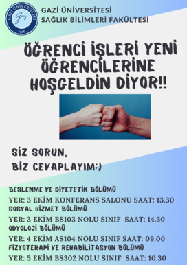 Öğrenci İşleri Yeni Öğrencilerine Hoşgeldin Diyor!!