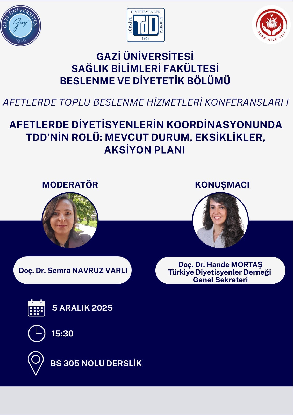 Afetlerde Diyetisyenlerin Koordinasyonunda TDD'nin Rolü: Mevcut Durum, Eksiklikler, Aksiyon Planı-1