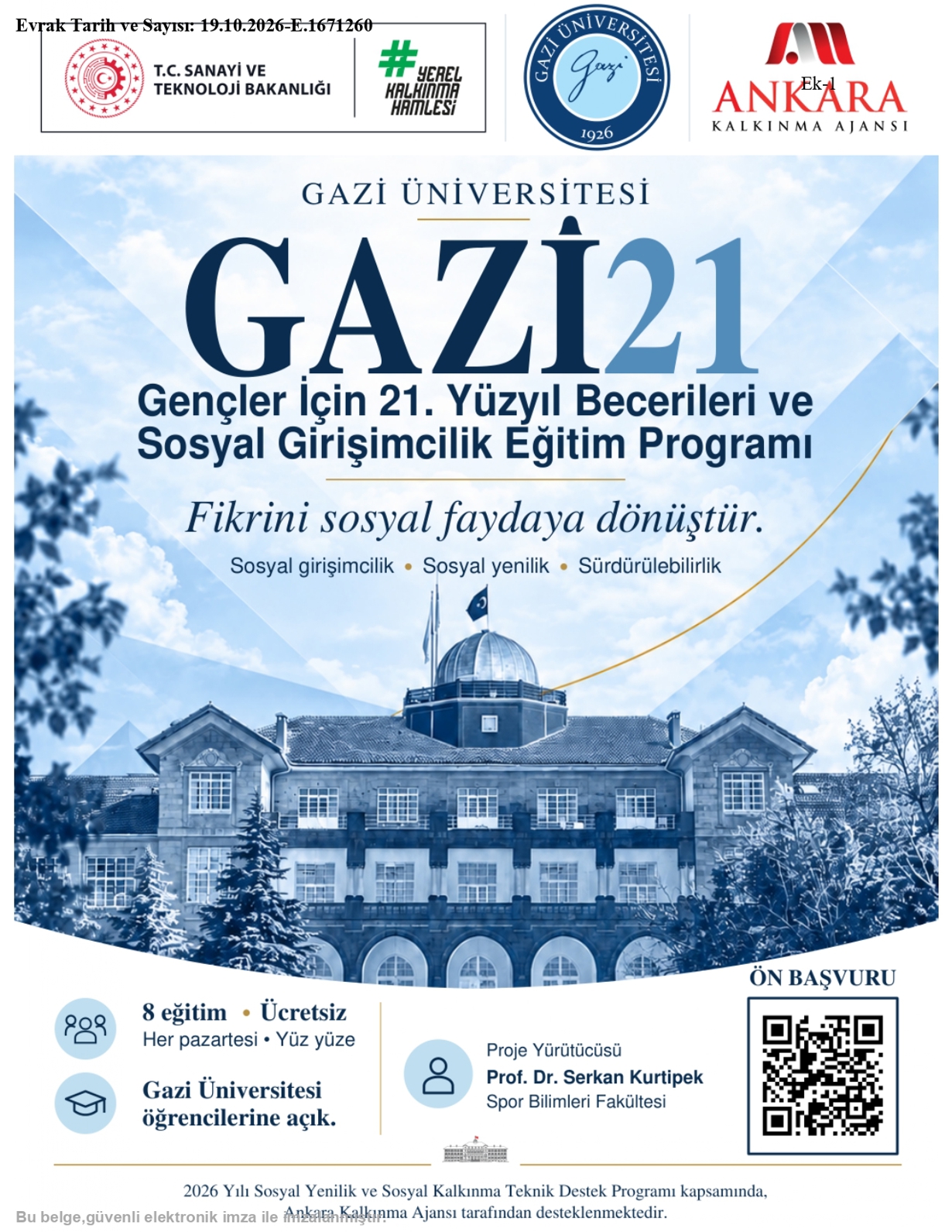 GAZİ21: Gençler İçin 21. Yüzyıl Becerileri ve Sosyal Girişimcilik Eğitim Program-1