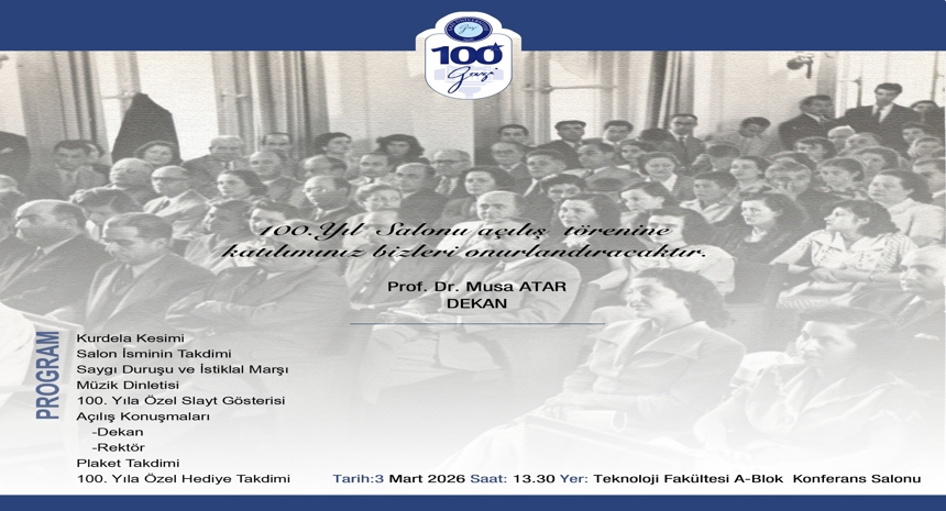 100. Yıl Konferans Salonu Açılış Davetiyesi Son Hali
