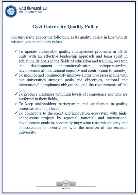 Gazi University Quality Policy-1