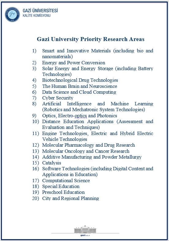Gazi University Priority Research Areas-1