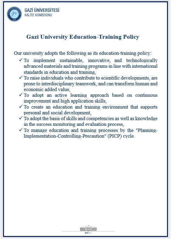 Gazi University Education-Training Policy-1