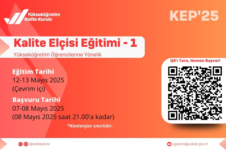 KEP'25-1 “Yükseköğretim Öğrencilerine Yönelik KALİTE ELÇİSİ EĞİTİMİ”-1