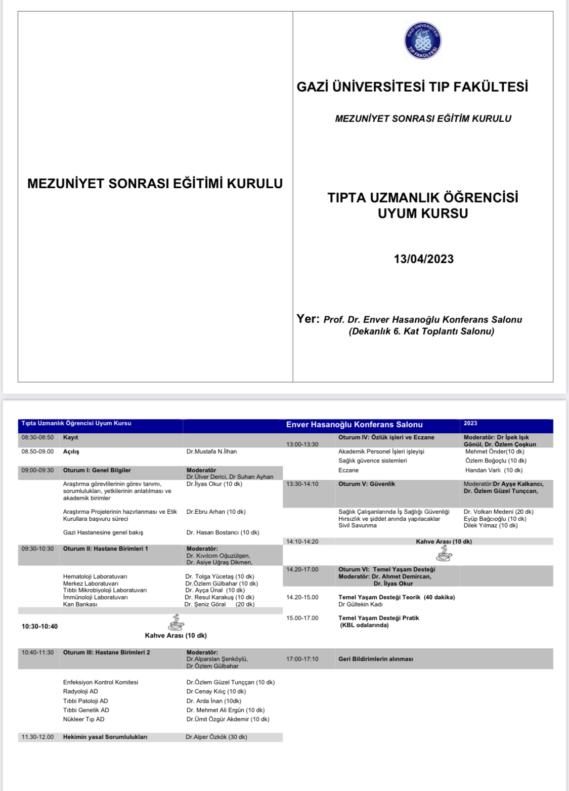Tıpta Uzmanlık Öğrencileri Uyum Kursu-1