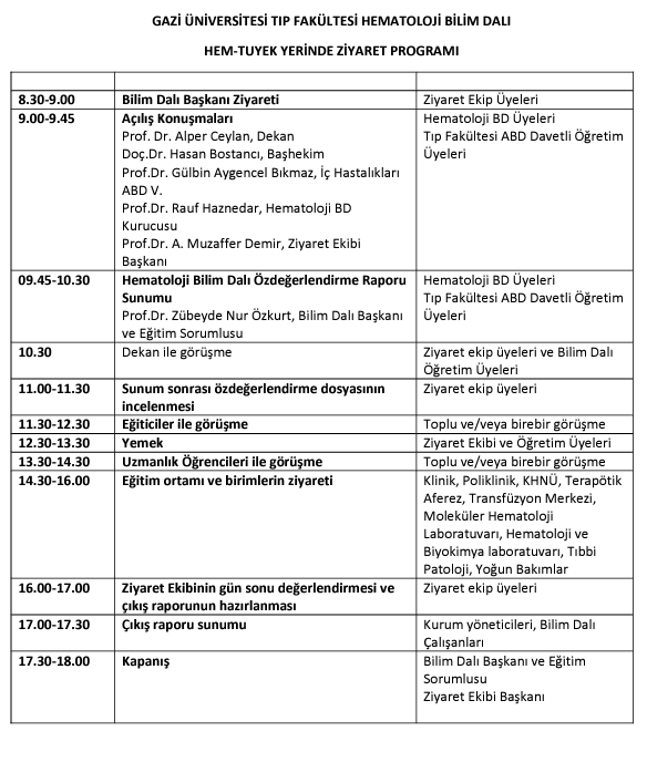 Hematoloji Ziyaret Programı-1