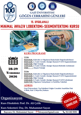 15.Uygulamalı Minimal İnvaziv Lobektomi-Segmentektomi Kursu