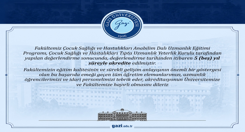 Çocuk Sağlığı ve Hastalıkları Akreditasyon