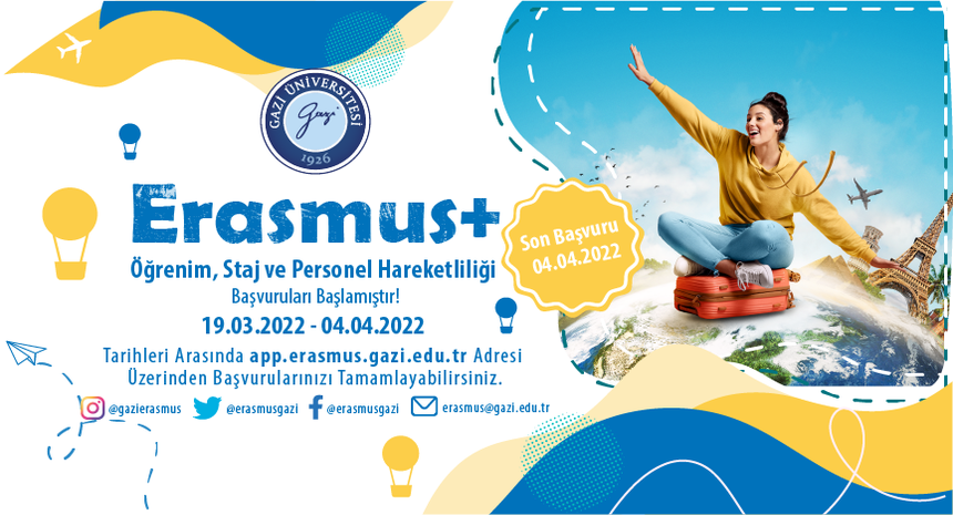 Erasmus+ Hareketlilik Başvuru Duyuru Erasmus Sayfa Banner