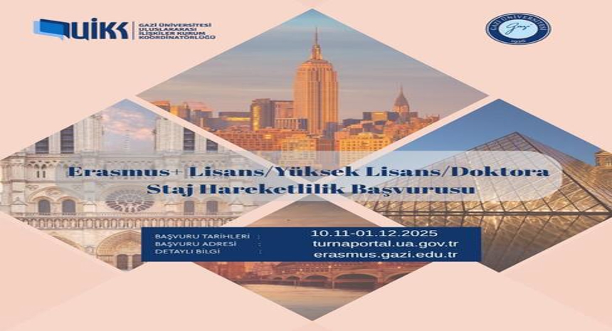 2025 Proje Dönemi Erasmus+ Lisans-Yüksek Lisans – Uzun Dönem Doktora Staj Hareketliliği Başvuru